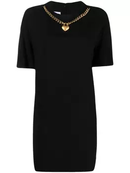 Moschino креповое платье мини, черный