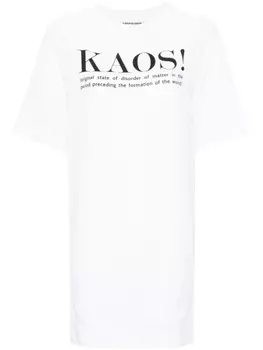 Moschino креповое платье мини с принтом, белый