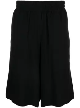 Moschino креповые шорты с нашивкой-логотипом, черный