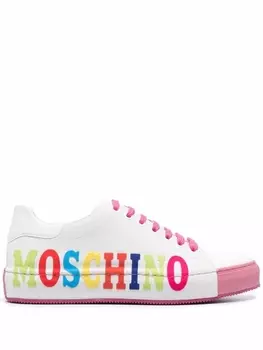 Moschino кроссовки с логотипом, белый