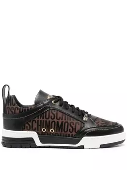 Moschino кроссовки с логотипом, коричневый