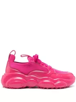 Moschino кроссовки с нашивкой-логотипом, розовый