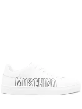 Moschino кроссовки с тисненым логотипом, белый