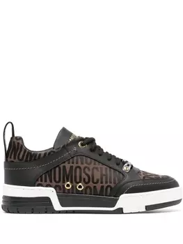 Moschino кроссовки с жаккардовым логотипом, коричневый