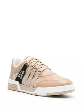 Moschino кроссовки со вставками и шнуровкой, нейтральный цвет