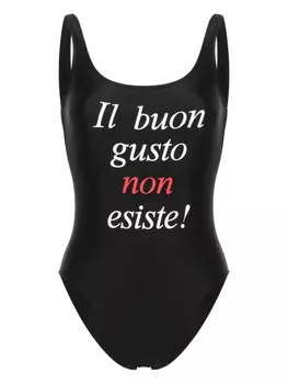 Moschino купальник с надписью, черный