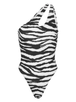 Moschino купальник с зебровым принтом, черный