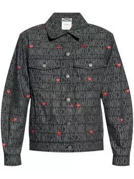 Moschino куртка с жаккардовым логотипом, черный
