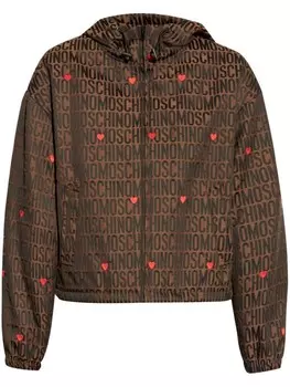 Moschino куртка с жаккардовым логотипом, коричневый