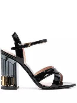 Moschino лакированные босоножки, черный