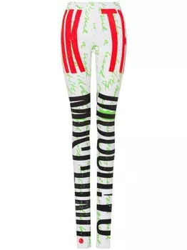 Moschino леггинсы с графичным принтом, белый
