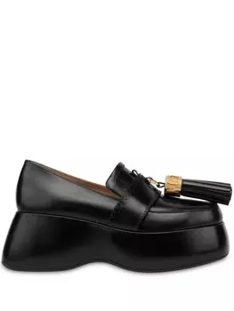 Moschino лоферы с кисточками, черный