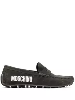 Moschino лоферы с логотипом, черный