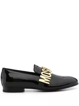 Moschino лоферы с логотипом, черный