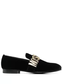 Moschino лоферы с логотипом, черный