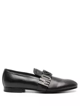 Moschino лоферы с логотипом, черный