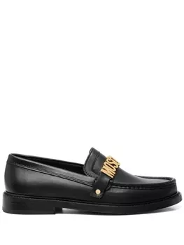 Moschino лоферы с логотипом, черный