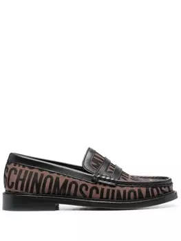 Moschino лоферы с логотипом, черный