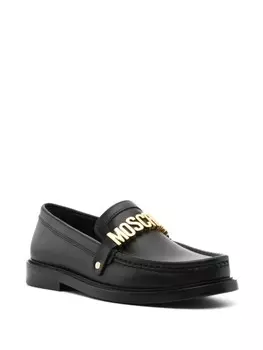 Moschino лоферы с логотипом, черный