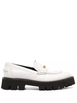 Moschino массивные лоферы с логотипом, белый
