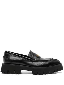 Moschino массивные лоферы с логотипом, черный