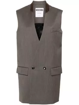 Moschino мини-платье из натуральной шерсти, коричневый