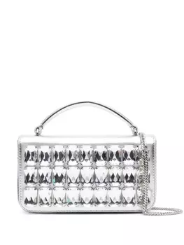 Moschino мини-сумка с кристаллами, серый