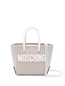 Moschino мини-сумка с логотипом, нейтральный цвет