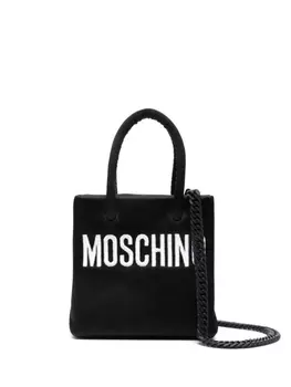 Moschino мини-сумка с вышитым логотипом, черный