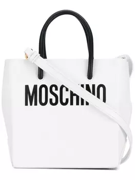 Moschino миниатюрная сумка-шоппер через плечо, белый