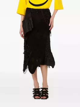 Moschino многослойная юбка миди, черный