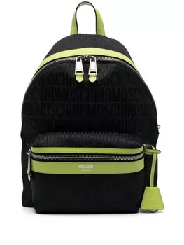 Moschino monogram jacquard backpack, черный