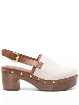 Moschino мюли с логотипом, нейтральный цвет