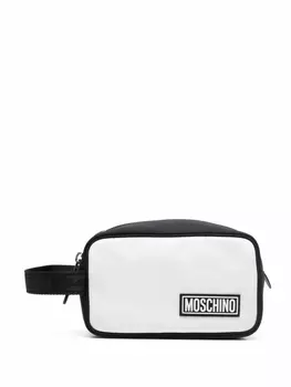 Moschino несессер с нашивкой-логотипом, черный