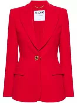 Moschino однобортный блейзер с застежкой тогл, красный