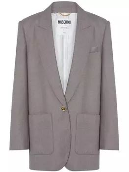 Moschino однобортный пиджак из вирджинской шерсти, серый