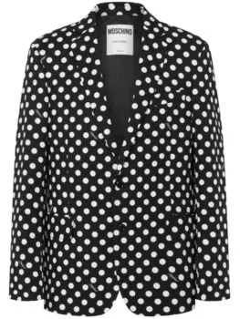Moschino однобортный пиджак в горох, черный