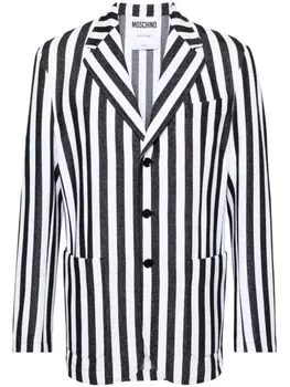 Moschino однобортный пиджак в полоску, черный