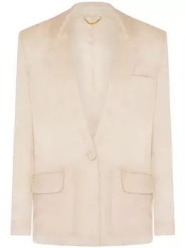 Moschino однобортный шелковый пиджак, нейтральный цвет
