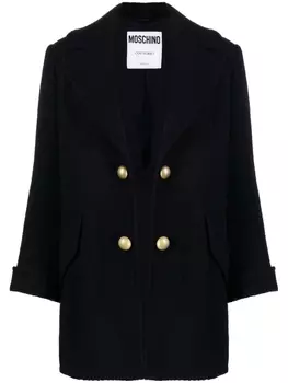Moschino пальто из необработанной шерсти, черный