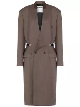 Moschino пальто из шерстяного полотна, коричневый