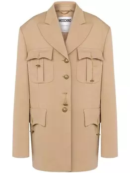 Moschino пальто с заостренными лацканами, нейтральный цвет