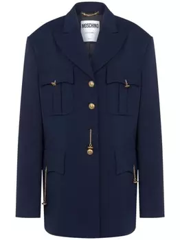 Moschino пальто с заостренными лацканами, синий