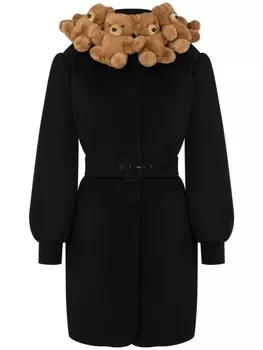 Moschino пальто Teddy Bear с поясом, черный