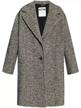 Moschino пальто в ёлочку, черный