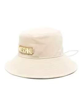 Moschino панама с логотипом, нейтральный цвет