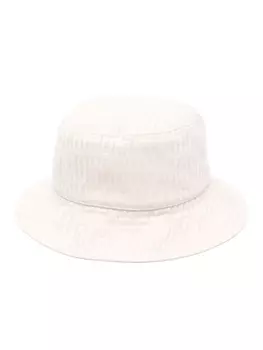 Moschino панама с вышитым логотипом, нейтральный цвет