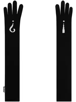 Moschino перчатки с вопросительным знаком, черный