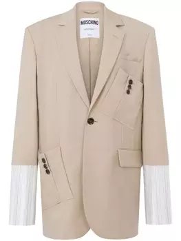 Moschino пиджак из вирджинской шерсти, нейтральный