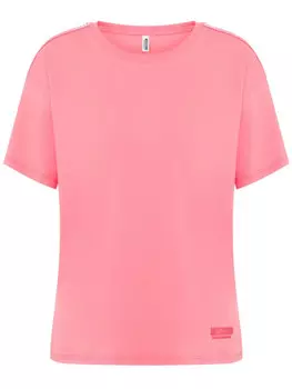 Moschino пижамная футболка с вышитым логотипом, розовый